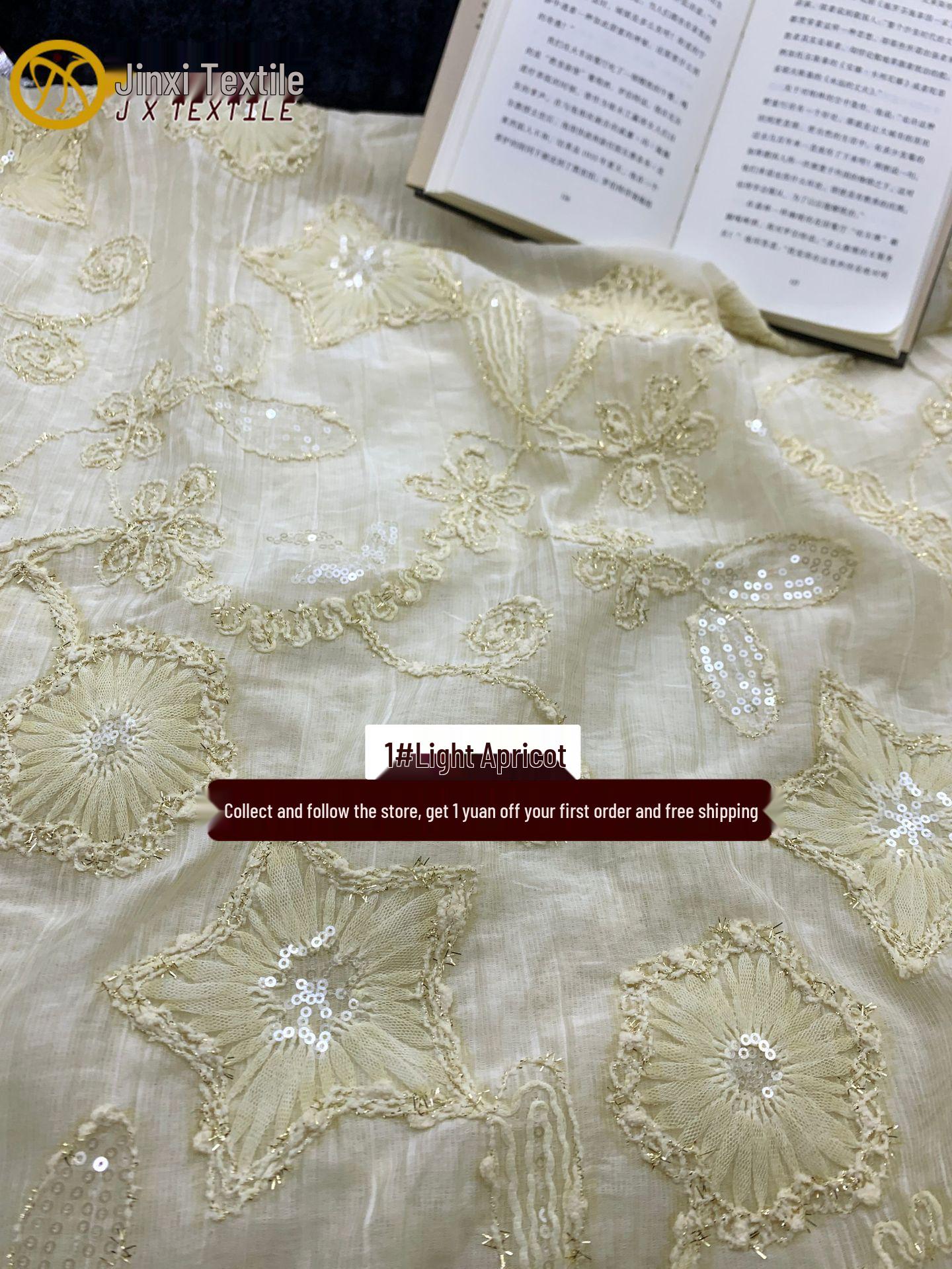 Retro French Fried Color Star Floral Sequin Tencel Hanfu Dress Shirt Embroidery Fabric
Retro French Fried Color Star Floral Sequin Tencel Hanfu Dress Shirt Embroidery Fabric