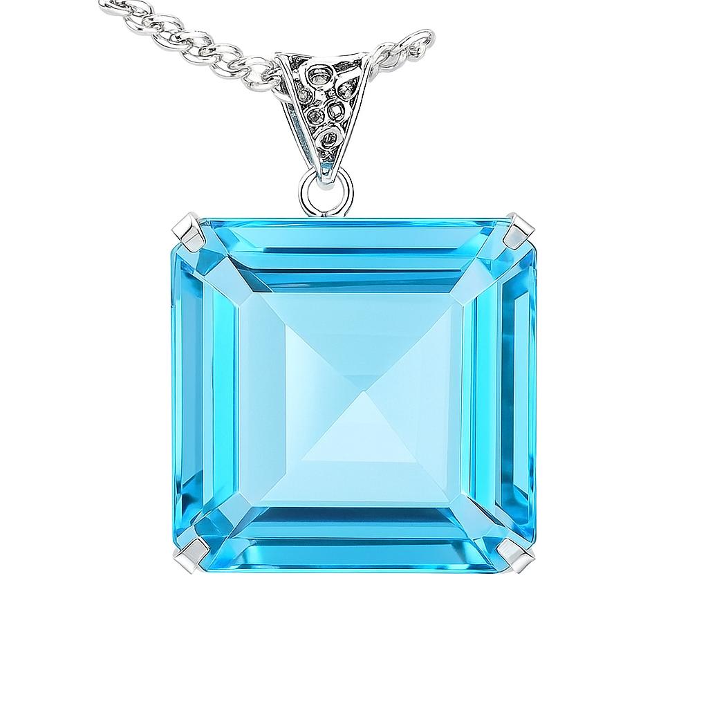 Natural Blue Topaz 109ct Square Cut 925 Sterling Silver Pendant Certified 42.8 mm approx синій
Natural Blue Topaz 109ct Square Cut 925 Sterling Silver Pendant Certified 42.8 mm approx синій