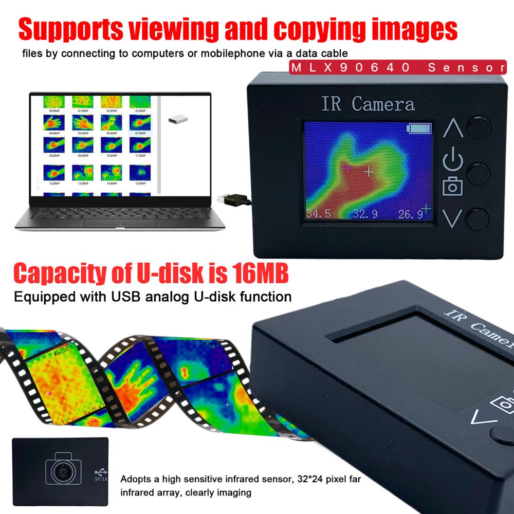 32 * 24 Infrared Sensors Portable Thermal Imager Handheld 1.8inch Display 160*128 Resolution Clear Definition Imaging Camera -40 celsius to
32 * 24 Infrared Sensors Portable Thermal Imager Handheld 1.8inch Display 160*128 Resolution Clear Definition Imaging Camera -40 celsius to