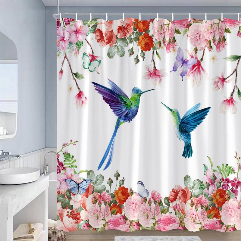 Purple Floral Hummingbird Shower Curtains Butterfly Birds Flowers Plant Modern Polyester Home Bathroom Curtain Decor With Hooks W60H190(CM)-1 Pcs
Purple Floral Hummingbird Shower Curtains Butterfly Birds Flowers Plant Modern Polyester Home Bathroom Curtain Decor With Hooks W60H190(CM)-1 Pcs