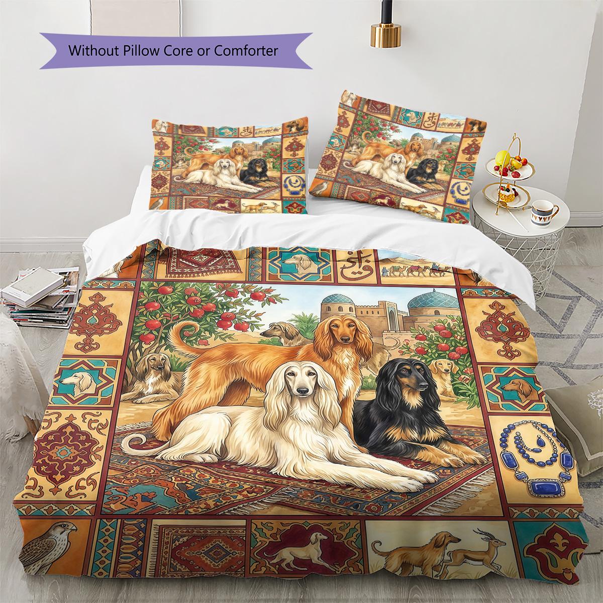 Dogs Vintage Puzzle Pattern Bedding Set Quilt Cover Pillowcase Home Decor Gift (1 * duvet cover + 2 * pillowcase, without core) 135x200cm
Dogs Vintage Puzzle Pattern Bedding Set Quilt Cover Pillowcase Home Decor Gift (1 * duvet cover + 2 * pillowcase, without core) 135x200cm