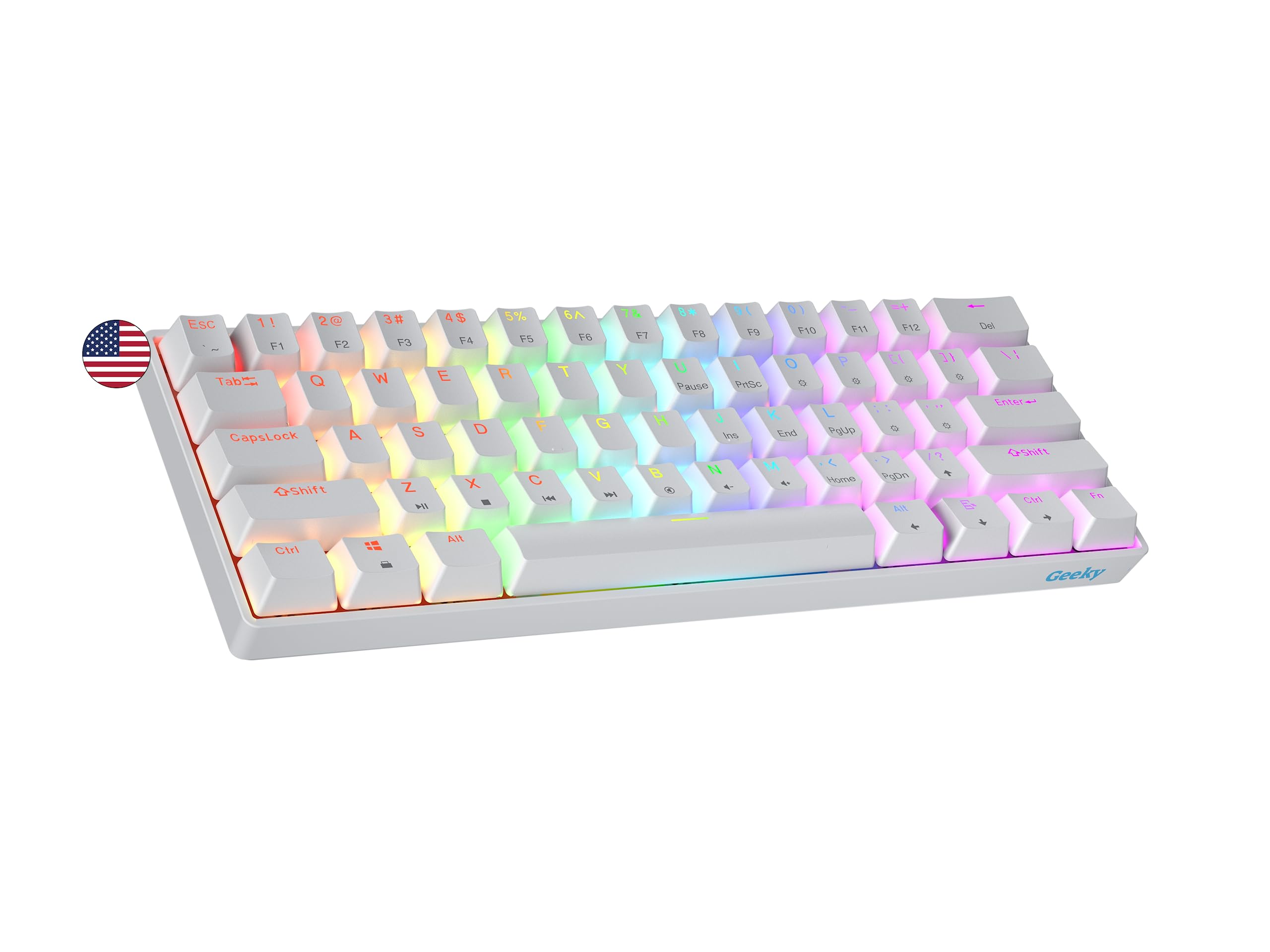 Механічна ігрова клавіатура Geeky GK61 61 клавіша Багатокольорове RGB LED підсвічування для геймерів Розкладка ANSI US Американська Механічна 60% З можливістю гарячої заміни PC/Mac білий
Механічна ігрова клавіатура Geeky GK61 61 клавіша Багатокольорове RGB LED підсвічування для геймерів Розкладка ANSI US Американська Механічна 60% З можливістю гарячої заміни PC/Mac білий