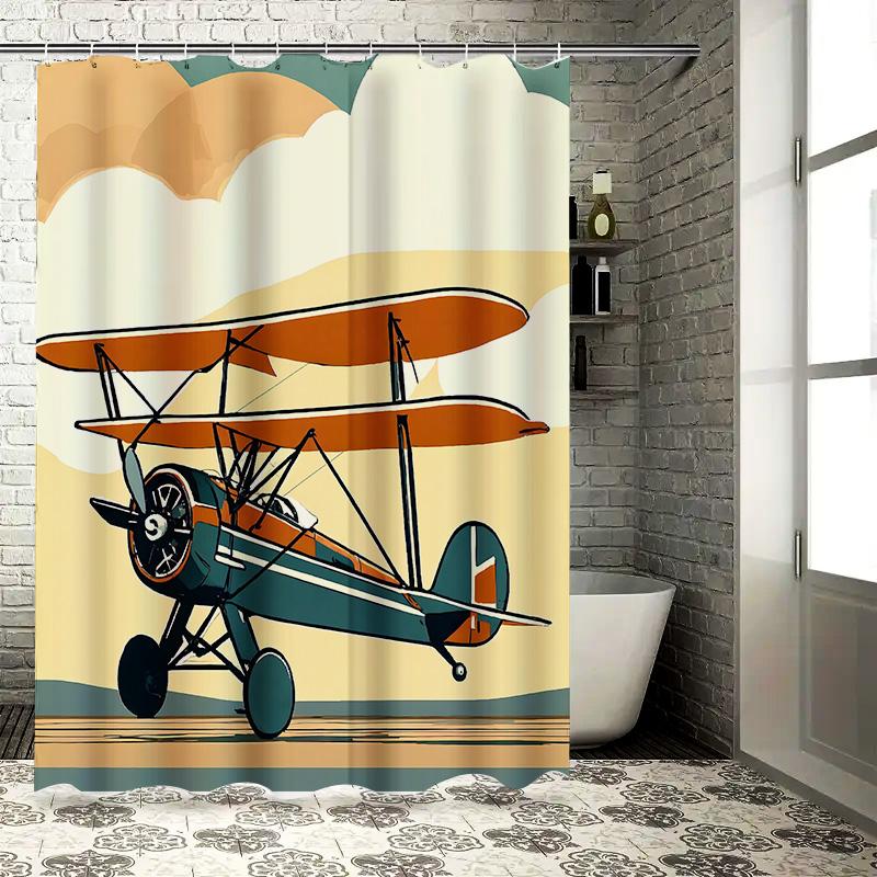 Vintage Biplane Shower Curtain Retro Aircraft Illustration Bathroom Decor Waterproof Polyester Curtain With Hooks Elevate Space W60H190(CM)-1 Pcs
Vintage Biplane Shower Curtain Retro Aircraft Illustration Bathroom Decor Waterproof Polyester Curtain With Hooks Elevate Space W60H190(CM)-1 Pcs