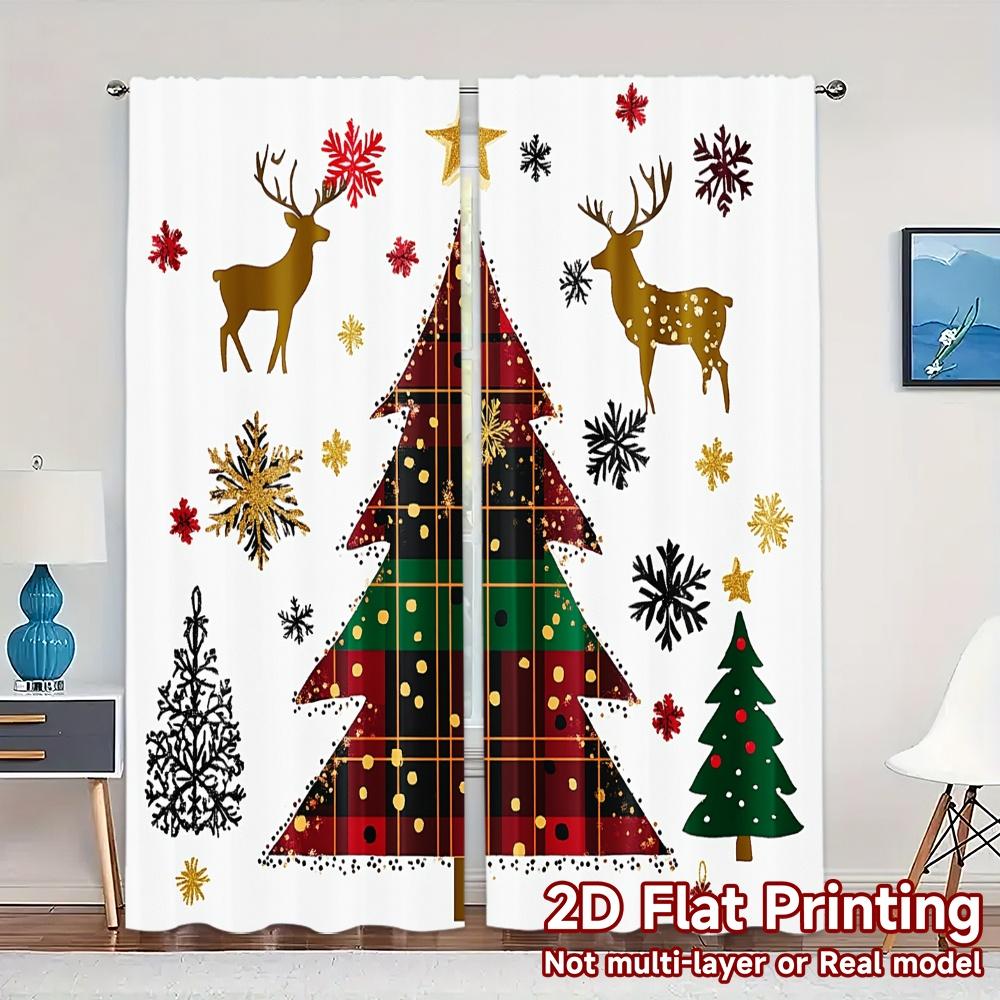 Curtains Buffalo Plaid Christmas Trees Popular Drapes Polyester Easy Install Decorations Perfect Curtain Set Of 2 Made Washable W100*H70(CM)-Hooks&1PCS
Curtains Buffalo Plaid Christmas Trees Popular Drapes Polyester Easy Install Decorations Perfect Curtain Set Of 2 Made Washable W100*H70(CM)-Hooks&1PCS