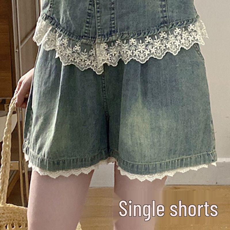2026 Summer Women s Lace Denim Top & Wide-Leg Shorts Set S for 45-52.5 kg
2026 Summer Women s Lace Denim Top & Wide-Leg Shorts Set S for 45-52.5 kg