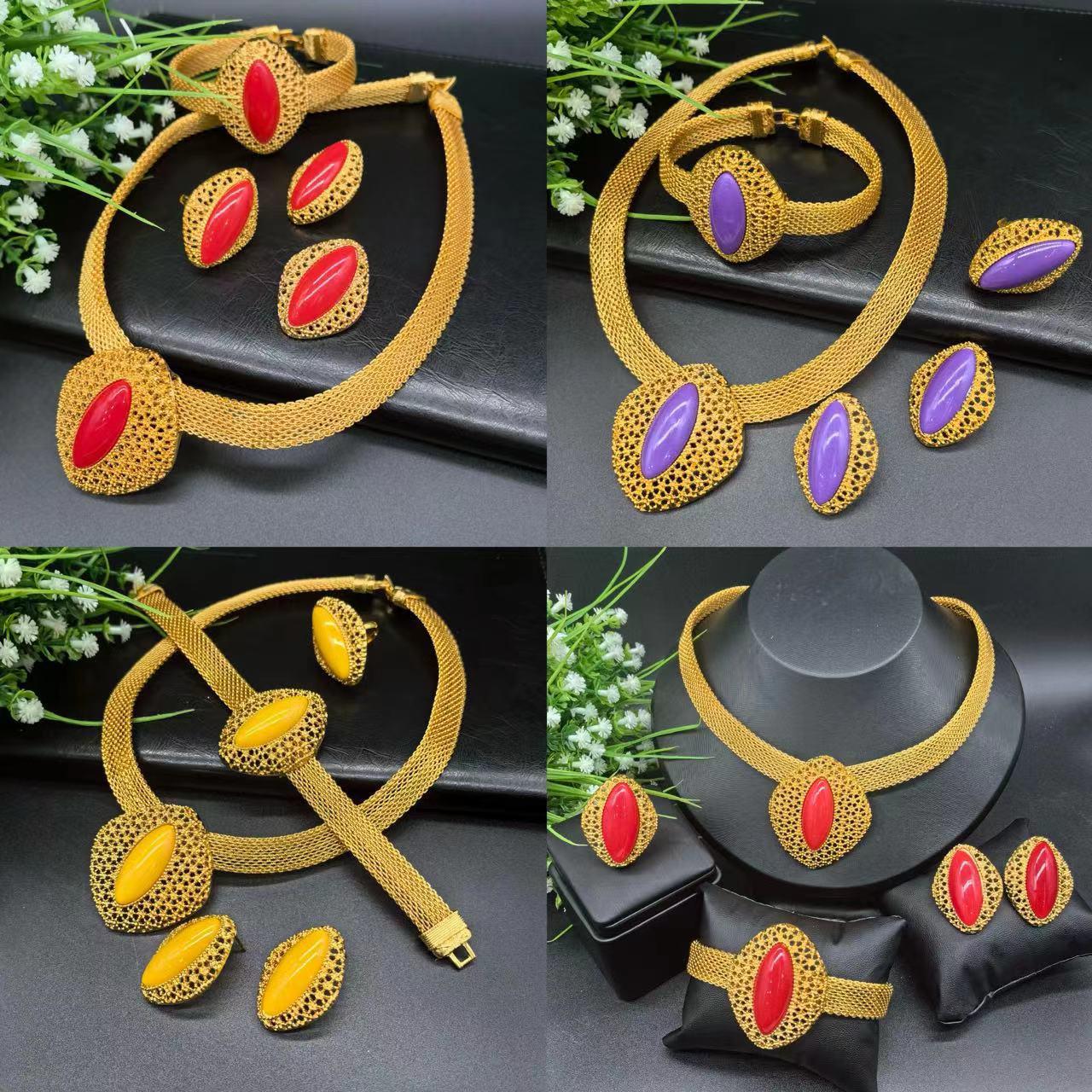 Dubai Bride 24K Gold Multicolor Mesh Chain Resin Jewelry Set - Indian African Wedding Sand Gold Jewelry 24k Gold Plated жовтий
Dubai Bride 24K Gold Multicolor Mesh Chain Resin Jewelry Set - Indian African Wedding Sand Gold Jewelry 24k Gold Plated жовтий