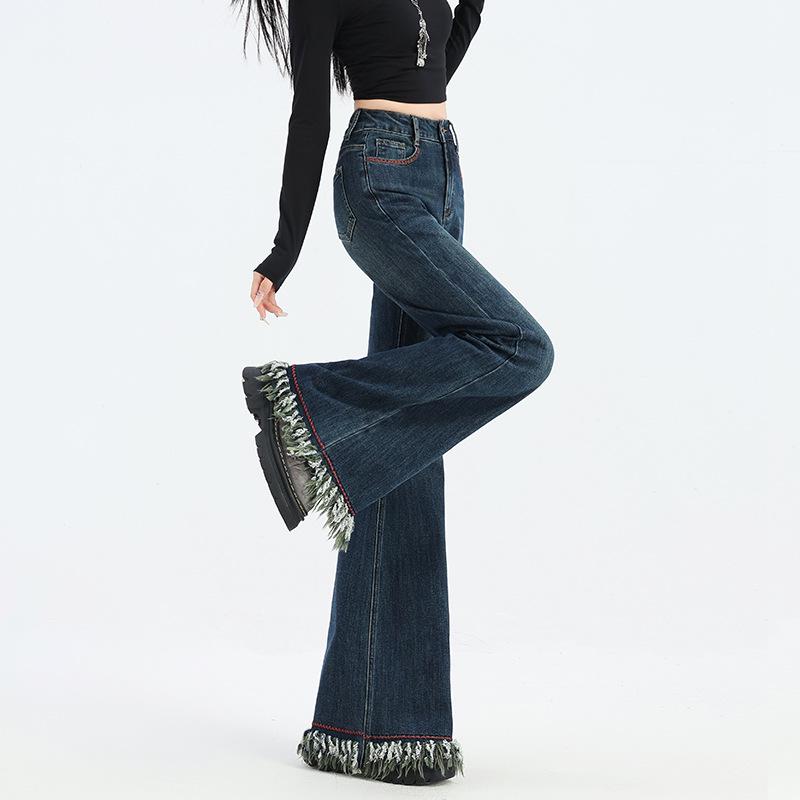 Frayed Fringe High-Waisted Micro Flare Jeans, Women s Autumn/Winter Collection, Slimming Stretch Bell Bottoms with Fleece Lining. M
Frayed Fringe High-Waisted Micro Flare Jeans, Women s Autumn/Winter Collection, Slimming Stretch Bell Bottoms with Fleece Lining. M