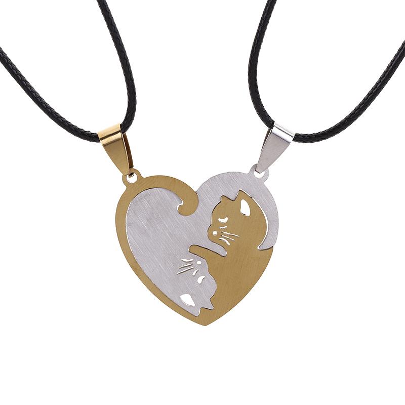 Hot Sale Stainless Steel Pet Cat Kitty Love Heart Pendant Puzzle Matching Necklace Chain For Couple Lover Valentine 50cm
Hot Sale Stainless Steel Pet Cat Kitty Love Heart Pendant Puzzle Matching Necklace Chain For Couple Lover Valentine 50cm