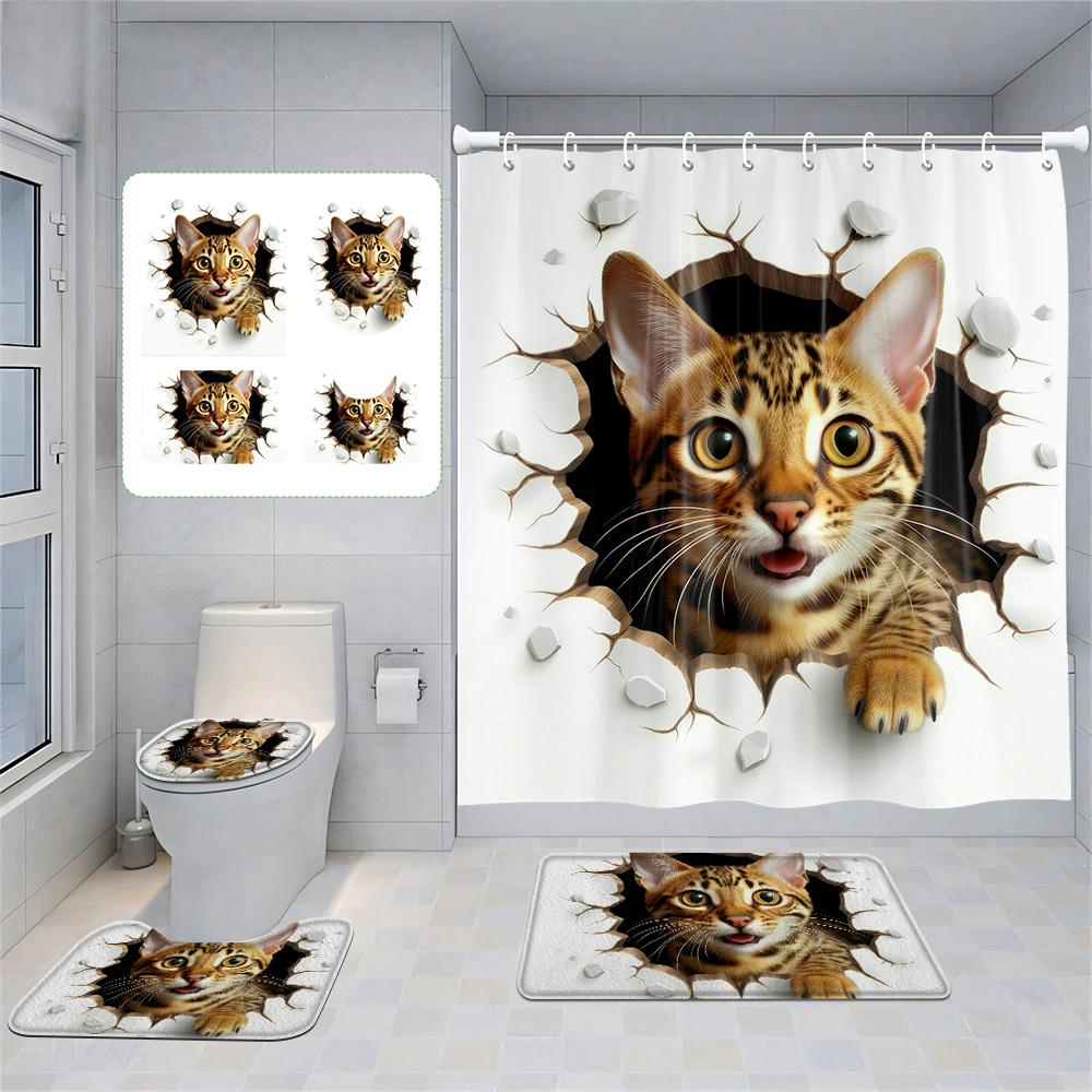 Animal Theme Waterproof Shower Curtain Suit Polyester Mildew Resistant Bathroom Curtain Floor Mat Nordic Style Home Decoration W60H190(CM)-1 Pcs
Animal Theme Waterproof Shower Curtain Suit Polyester Mildew Resistant Bathroom Curtain Floor Mat Nordic Style Home Decoration W60H190(CM)-1 Pcs