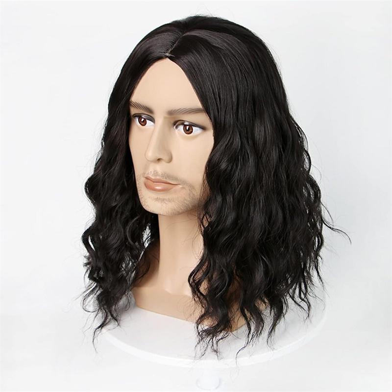 Synthetic Short Curly Wigs for Men Boys Wave Black Centre Parting Wig 70s 80s Rocker Wig Cosplay Halloween Costume Male
Synthetic Short Curly Wigs for Men Boys Wave Black Centre Parting Wig 70s 80s Rocker Wig Cosplay Halloween Costume Male