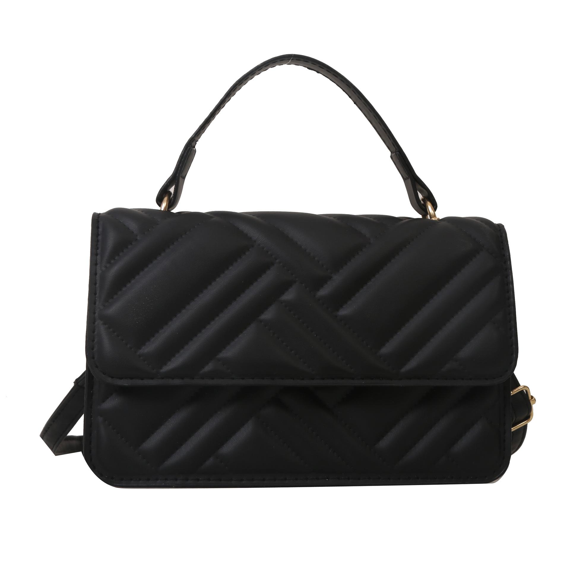 Женская сумка Маленькая квадратная сумка Стильная и простая сумка через плечо Креативная сумка через плечо с цепочкой Сумка чёрный