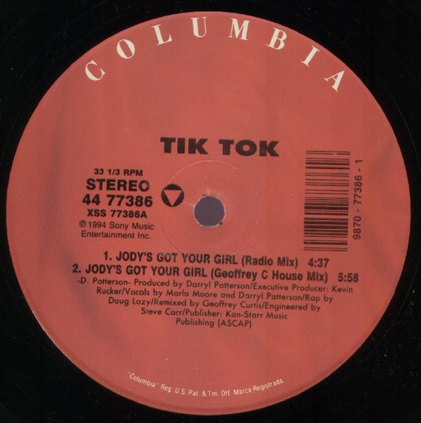 12inch Record TIK TOK - Jody s Got Your Girl 4477386 Columbia 1994 US Dance & Electronica Used
12inch Record TIK TOK - Jody s Got Your Girl 4477386 Columbia 1994 US Dance & Electronica Used