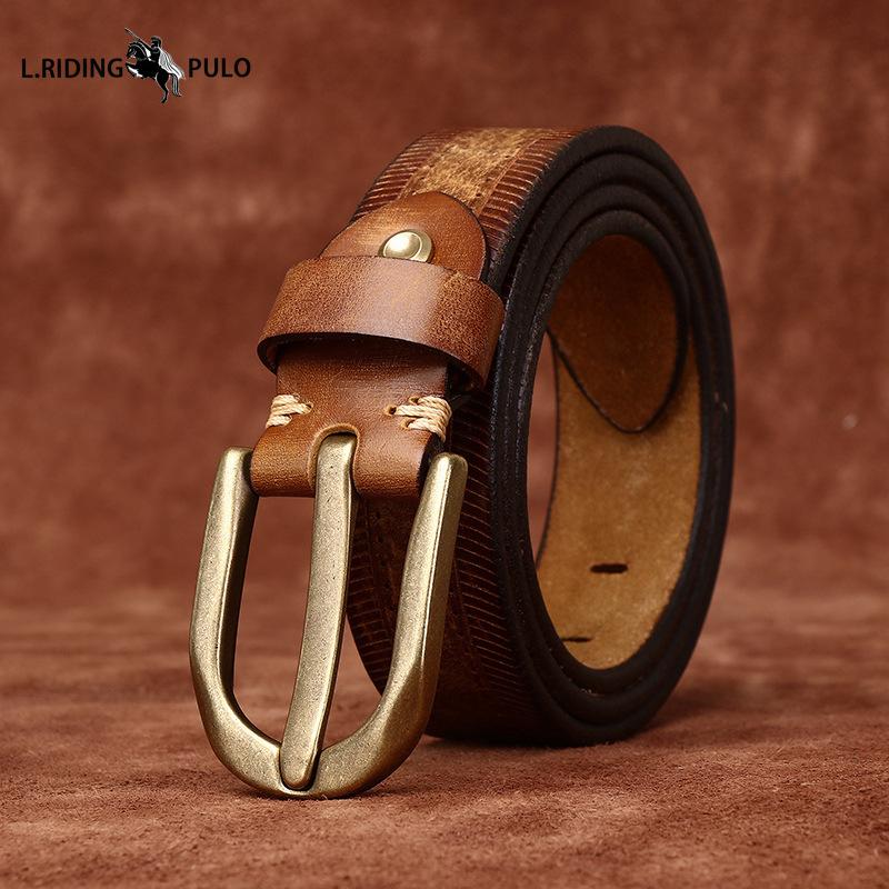 Винтажный ремень из коровьей кожи высшего слоя с эффектом стирки, мужской ремень из натуральной кожи с пряжкой-пином, повседневный джинсовый мужской ремень 130cm коричневый
Винтажный ремень из коровьей кожи высшего слоя с эффектом стирки, мужской ремень из натуральной кожи с пряжкой-пином, повседневный джинсовый мужской ремень 130cm коричневый