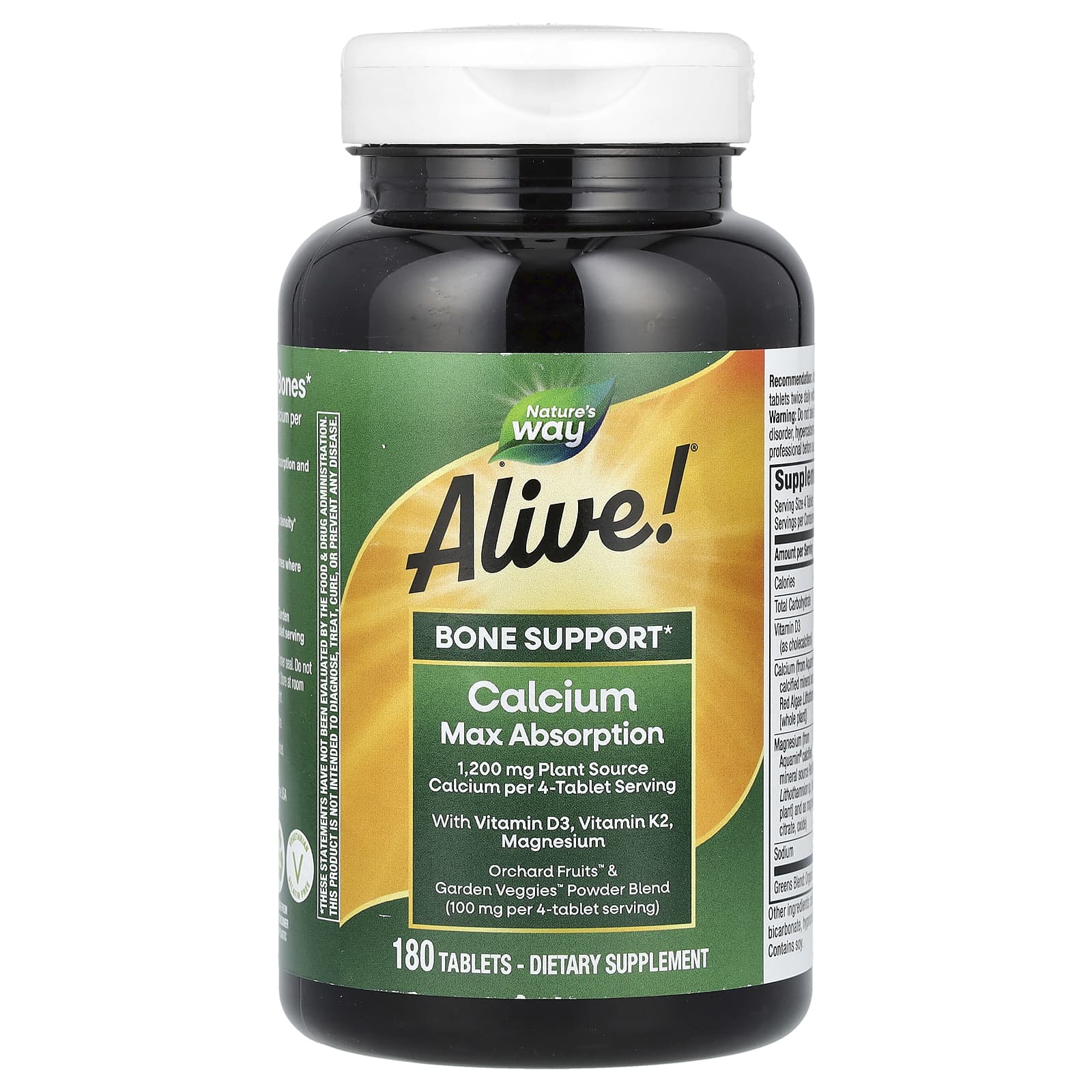 Nature s Way, Alive! Maximum absorption of calcium, 180 tablets
Nature s Way, Alive! Maximum absorption of calcium, 180 tablets