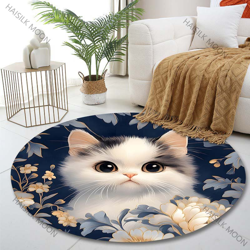 Multiple sizes Flower, leaf and cat illustration art Print Round Carpet Living Room Bedroom Table Chair Sofa Decorative Carpet Diameter -60cm
Multiple sizes Flower, leaf and cat illustration art Print Round Carpet Living Room Bedroom Table Chair Sofa Decorative Carpet Diameter -60cm