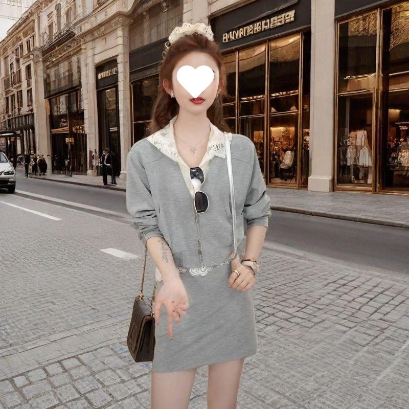 Korean Style Women s Sportswear Set: Lace Patchwork Elegant Hoodie & High-Waisted Skirt Two-Piece. Small
Korean Style Women s Sportswear Set: Lace Patchwork Elegant Hoodie & High-Waisted Skirt Two-Piece. Small