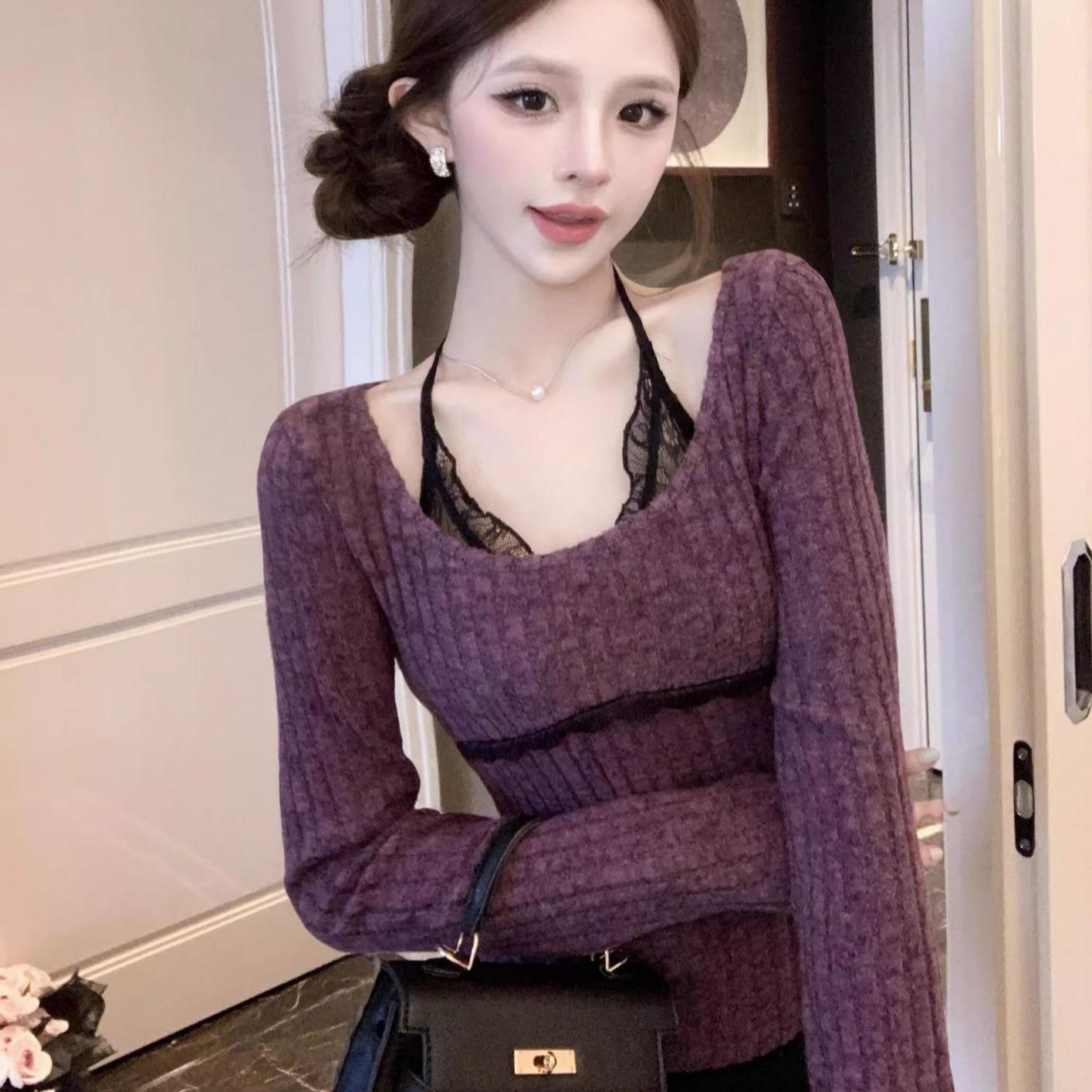 Pure & Sexy Purple Halterneck Two-Piece Illusion Long Sleeve Slim Fit Women s Short Top Extra Large фиолетовый
Pure & Sexy Purple Halterneck Two-Piece Illusion Long Sleeve Slim Fit Women s Short Top Extra Large фиолетовый