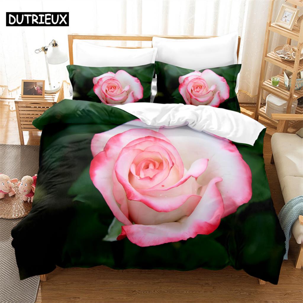 Comforter Pink Rose Queen Bedding Set Green Leaf Bedding Digital Printing King Size Bedding Sets Comforter (quilt)-EU Single(135*200cm)3pcs
Comforter Pink Rose Queen Bedding Set Green Leaf Bedding Digital Printing King Size Bedding Sets Comforter (quilt)-EU Single(135*200cm)3pcs