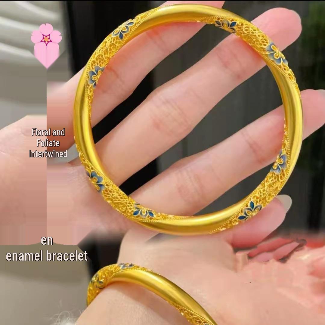 Ancient Style Cherry Blossom Blue & White Porcelain Bracelet: Gold Filigree Möbius Bangle Women s Jewelry Size 62
Ancient Style Cherry Blossom Blue & White Porcelain Bracelet: Gold Filigree Möbius Bangle Women s Jewelry Size 62