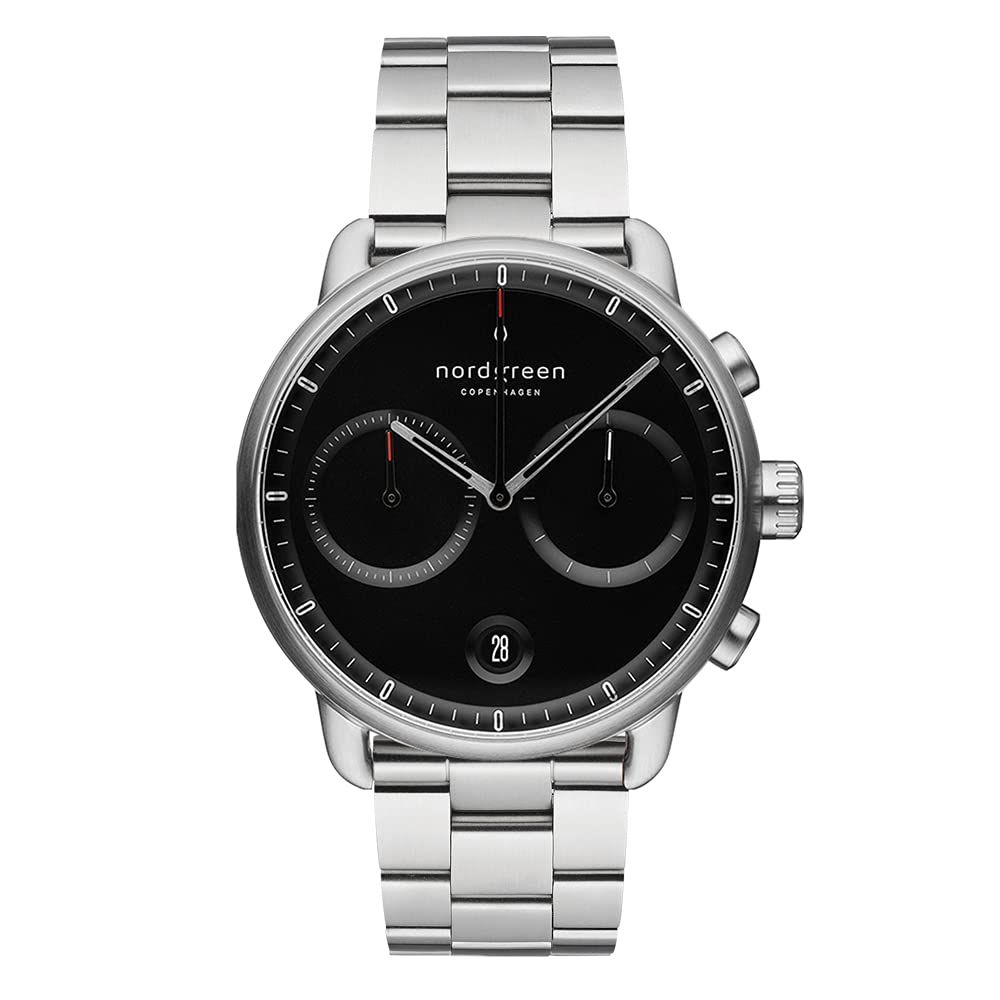 Nordgreen Pioneer Scandinavian Design Watch Chronograph Black Dial Silver 3 Link Bracelet 42mm Men s
Nordgreen Pioneer Scandinavian Design Watch Chronograph Black Dial Silver 3 Link Bracelet 42mm Men s