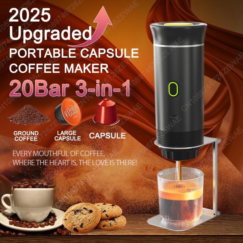 2025 Upgraded Wireless 3-in-1 Coffee maker,20Bar Portable Coffee Machine for Car/Camping/Home,Capsule&Powder USB Fast Heating білий
2025 Upgraded Wireless 3-in-1 Coffee maker,20Bar Portable Coffee Machine for Car/Camping/Home,Capsule&Powder USB Fast Heating білий