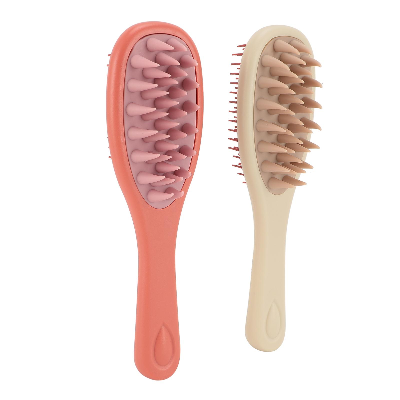 2 шт. Двусторонняя щетка для шампуня, не спутывающая волосы, двойного назначения, массажная расческа для мытья волос для ежедневного использования в душе