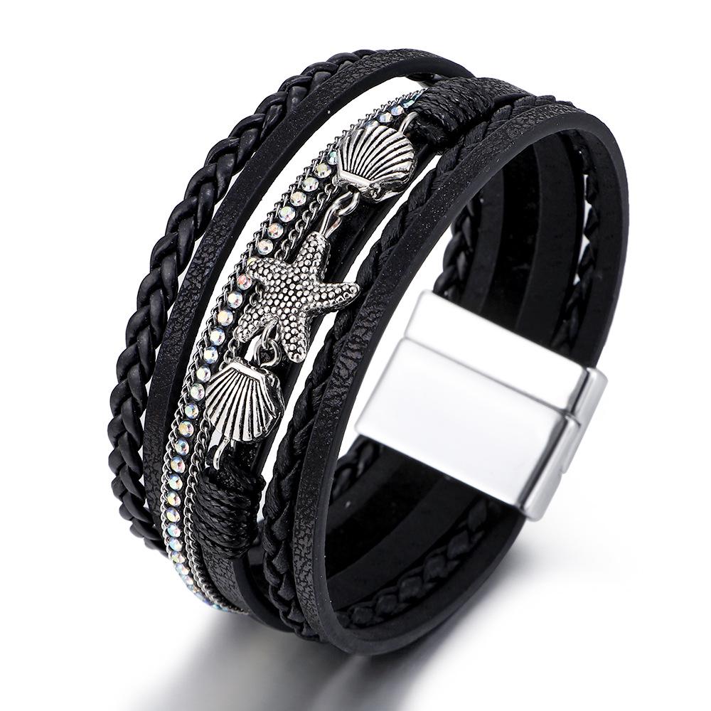 New Bohemian Starfish & Seashell Handmade Woven Leather Bracelet for Women чорний
New Bohemian Starfish & Seashell Handmade Woven Leather Bracelet for Women чорний