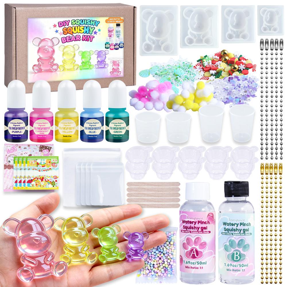 Cute Little Bear DIY Pinch Handmade Material Pack Liquid Silicone Maker Kits 1:1 AB Resin Glue Supplies Sets Decompression Gift routine
Cute Little Bear DIY Pinch Handmade Material Pack Liquid Silicone Maker Kits 1:1 AB Resin Glue Supplies Sets Decompression Gift routine