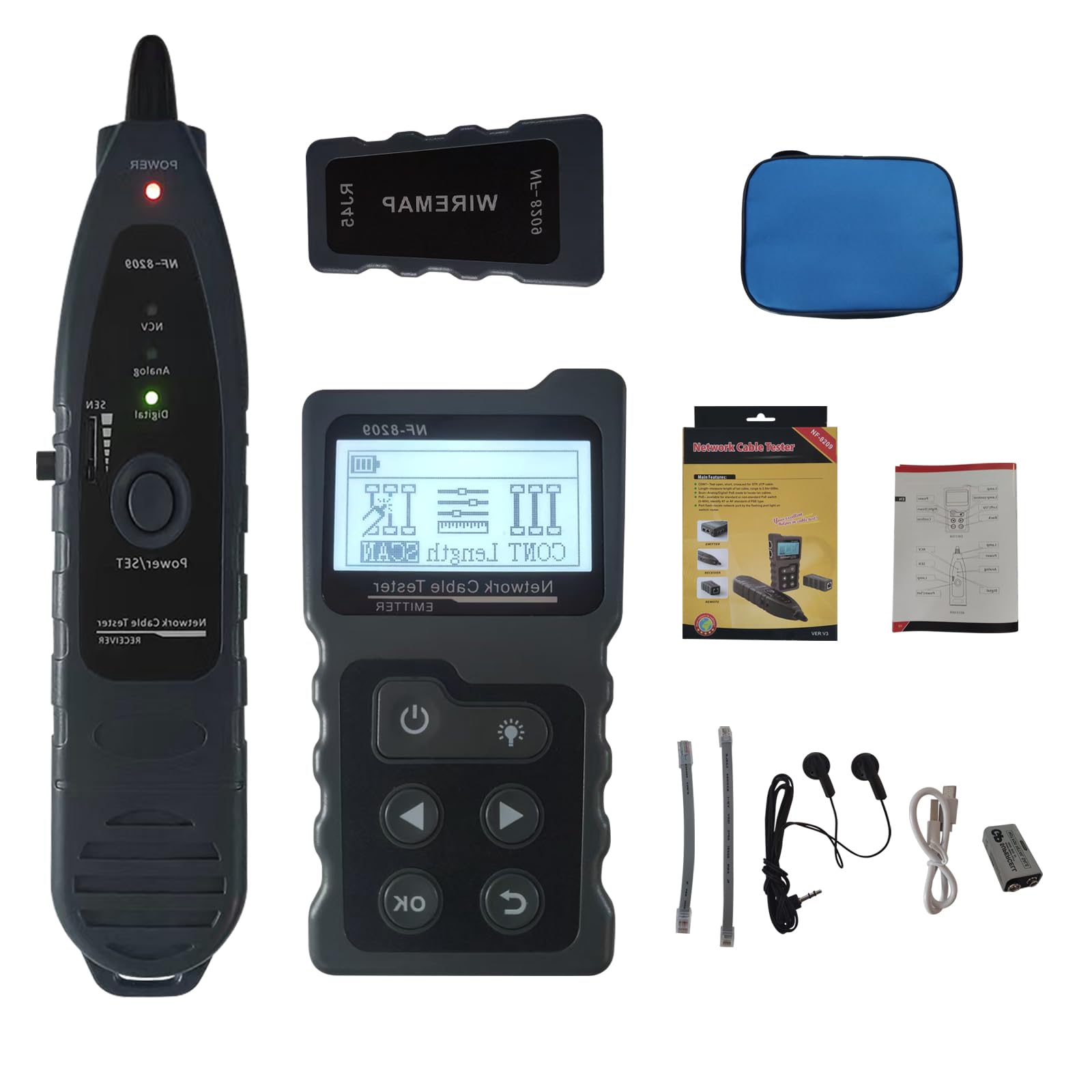 gzpce Network Cable LAN Cable Wire PoE Cable Checker with Illumination Tester, Tester, NF-8209, Tester, Tracker, Checker, PoE/Voltage/Current Tester,
gzpce Network Cable LAN Cable Wire PoE Cable Checker with Illumination Tester, Tester, NF-8209, Tester, Tracker, Checker, PoE/Voltage/Current Tester,