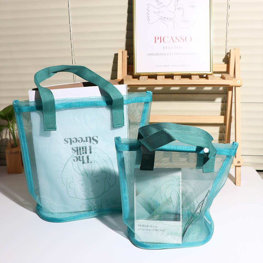 Shopping Foldable Nylon Solid Color Mesh Women Handbag Storage Bag Korean Style Bag Makeup Bag
Shopping Foldable Nylon Solid Color Mesh Women Handbag Storage Bag Korean Style Bag Makeup Bag