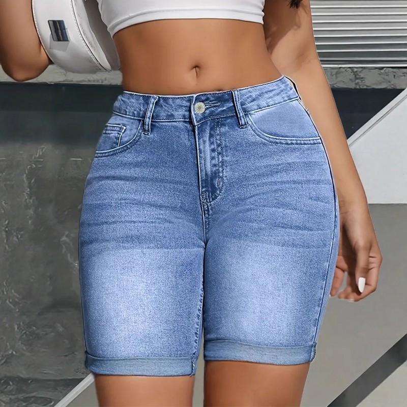 Women s Denim Shorts Light Blue Elastic Multi-craft Pants Slimming All-matching Simple Hemmed Mid-pants S светло-синий
Women s Denim Shorts Light Blue Elastic Multi-craft Pants Slimming All-matching Simple Hemmed Mid-pants S светло-синий