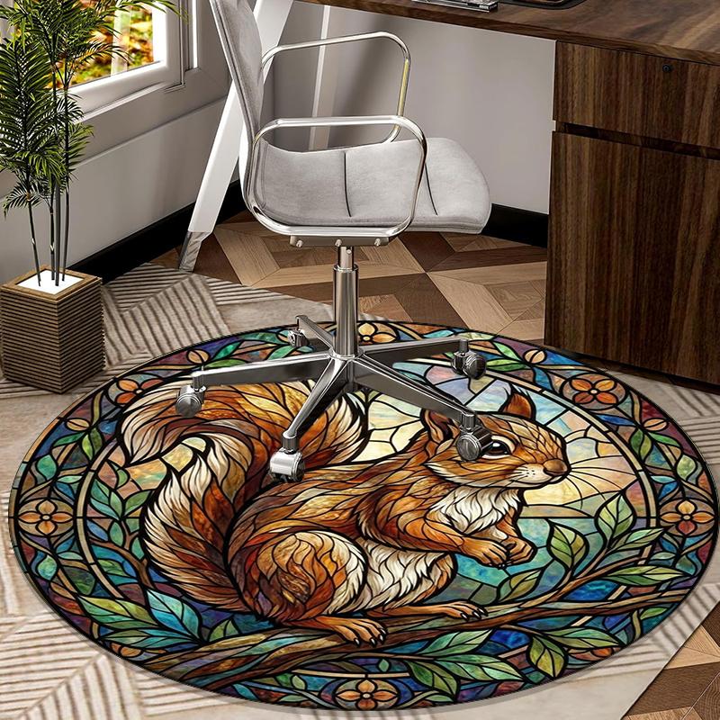 Squirrel And Acorns Stained Glass round carpet Chair cushion Round Entryway Rug, Soft Round Rugs for Living Room, Bedroom, Circle Carpet decor gifts Diameter 60cm
Squirrel And Acorns Stained Glass round carpet Chair cushion Round Entryway Rug, Soft Round Rugs for Living Room, Bedroom, Circle Carpet decor gifts Diameter 60cm
