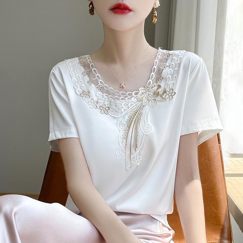 Spring/Summer Satin Lace Mesh Women s Slimming Short Sleeve Top - Ice Silk L (fits 110-125 lbs) платиновый
Spring/Summer Satin Lace Mesh Women s Slimming Short Sleeve Top - Ice Silk L (fits 110-125 lbs) платиновый