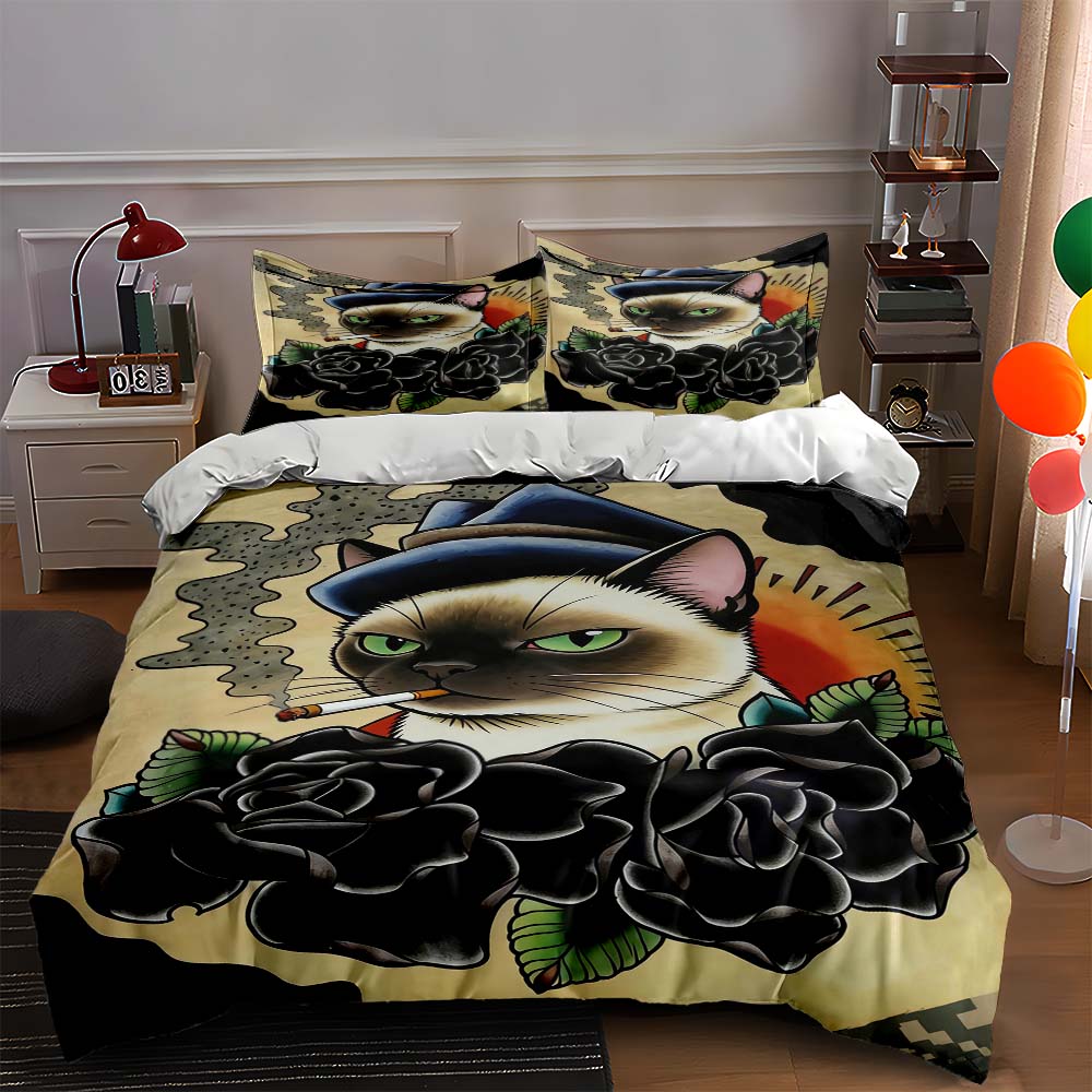 Cat, roses, hat. Bedding Duvet cover sets Duvet covers Pillowcases gifts (1 * Duvet Cover 2 * Pillowcases, without duvet insert) 135x200cm
Cat, roses, hat. Bedding Duvet cover sets Duvet covers Pillowcases gifts (1 * Duvet Cover 2 * Pillowcases, without duvet insert) 135x200cm