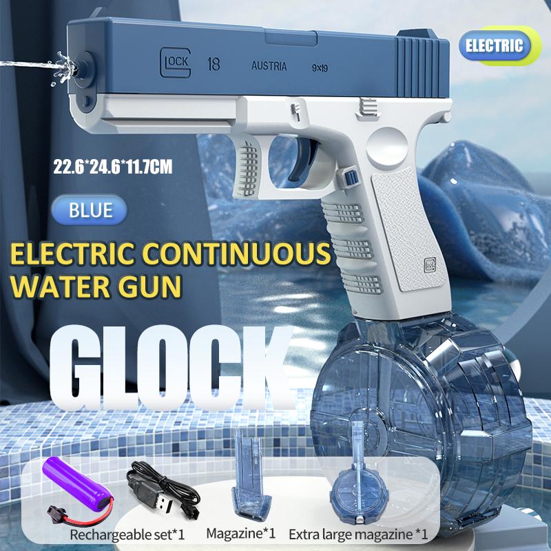 Новый водяной пистолет Электрический Glock Пистолет Стреляющая игрушка Полностью автоматическая летняя пляжная игрушка для детей, детей, мальчиков, девочек
Новый водяной пистолет Электрический Glock Пистолет Стреляющая игрушка Полностью автоматическая летняя пляжная игрушка для детей, детей, мальчиков, девочек