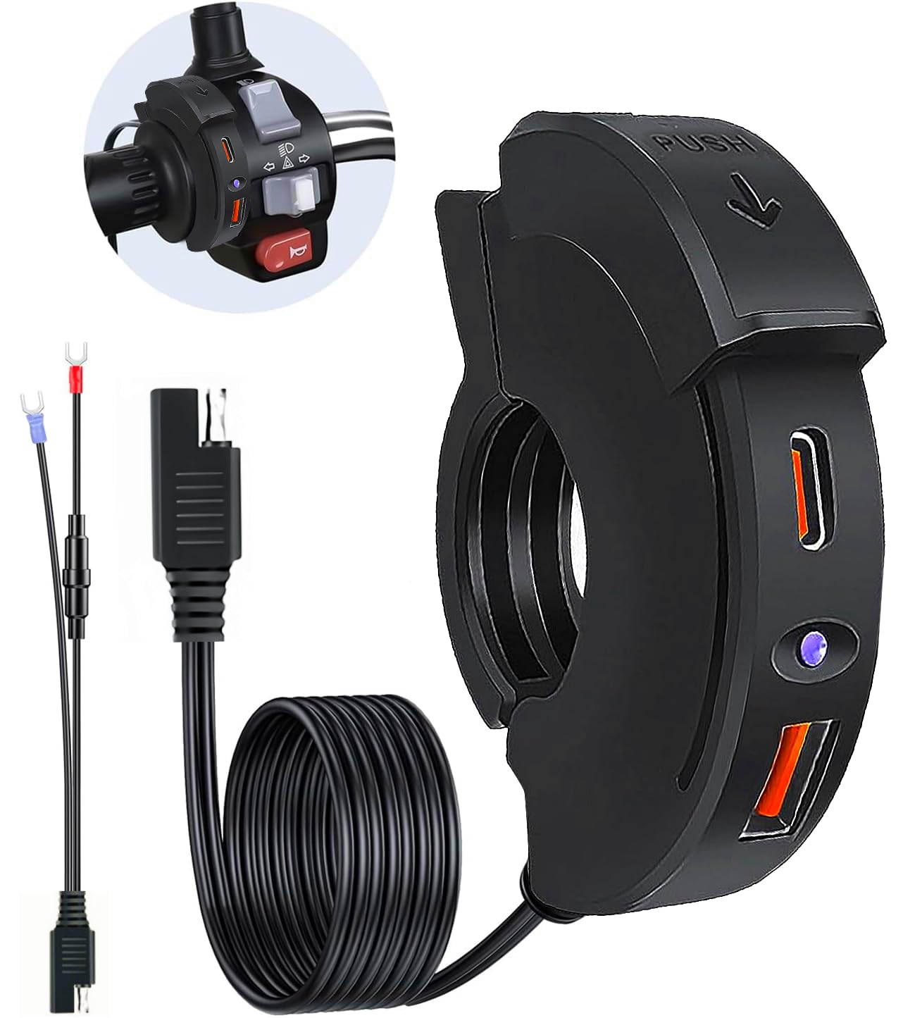 CHOVE Bike USB блок питания ультратонкий PD30W&QC3.0 быстрая зарядка водонепроницаемый мотоцикл USB зарядное устройство USB-A Type-C 2 порта USB зарядное устройство сдвижная крышка M
CHOVE Bike USB блок питания ультратонкий PD30W&QC3.0 быстрая зарядка водонепроницаемый мотоцикл USB зарядное устройство USB-A Type-C 2 порта USB зарядное устройство сдвижная крышка M