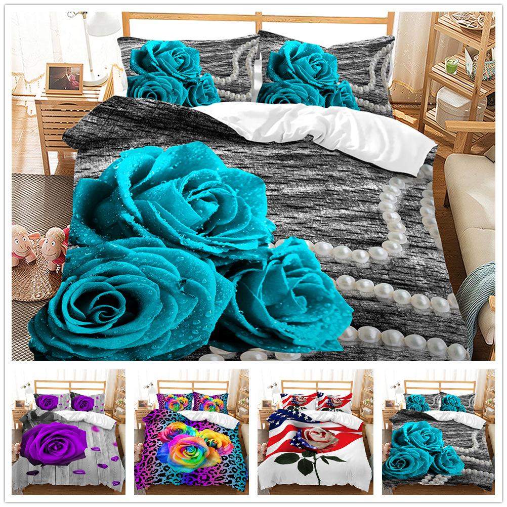 Kit Three-Piece Quilt Cover Rose Flower Digital Print Bedding 135 * 200 (two-piece set) 90g
Kit Three-Piece Quilt Cover Rose Flower Digital Print Bedding 135 * 200 (two-piece set) 90g