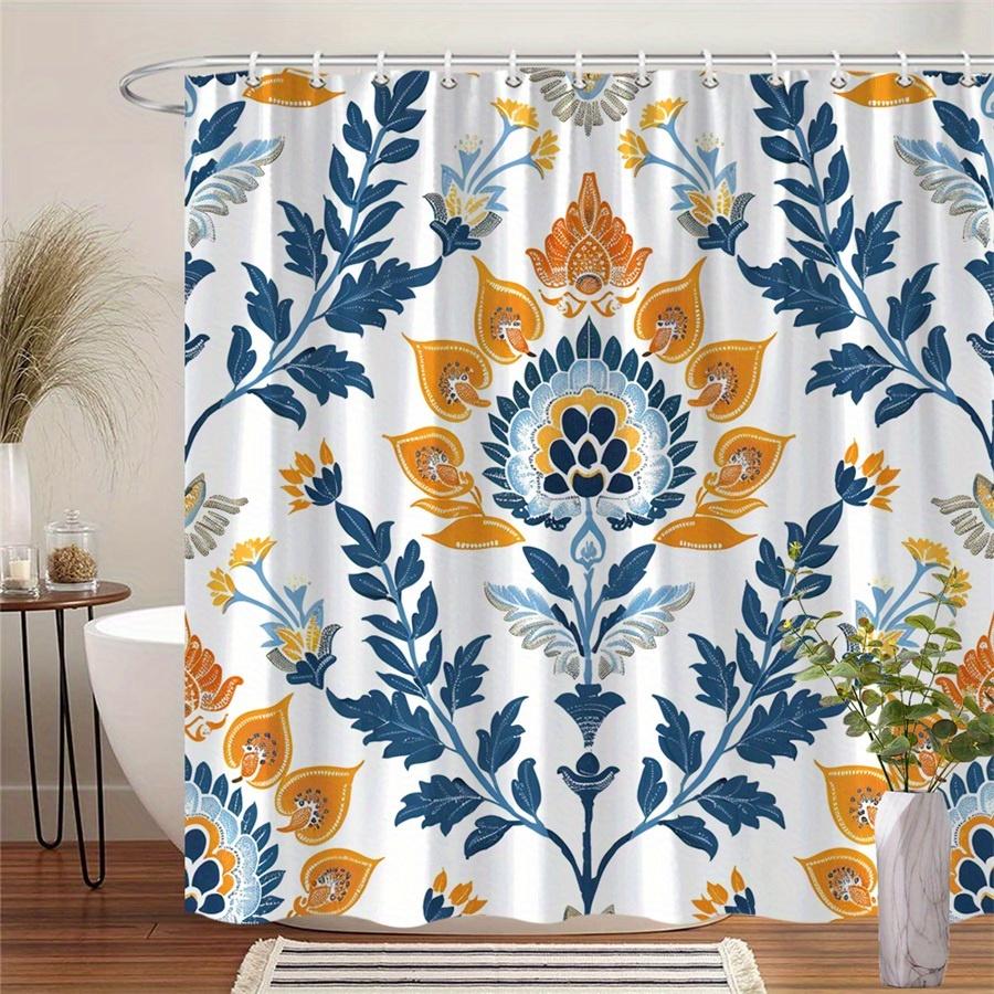 1 Piece Blue, White, Orange, Yellow, Floral, Paisley Pattern Shower Curtain, Polyester Fabric, Suitable For Bathroom Decoration W60H190(CM)-1 Pcs
1 Piece Blue, White, Orange, Yellow, Floral, Paisley Pattern Shower Curtain, Polyester Fabric, Suitable For Bathroom Decoration W60H190(CM)-1 Pcs
