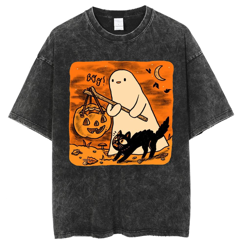Halloween Black Cat Ghost Print Couple T-Shirt Oversized Wash Cotton Short Sleeve Cute Funny Style Fashion Tees S
Halloween Black Cat Ghost Print Couple T-Shirt Oversized Wash Cotton Short Sleeve Cute Funny Style Fashion Tees S