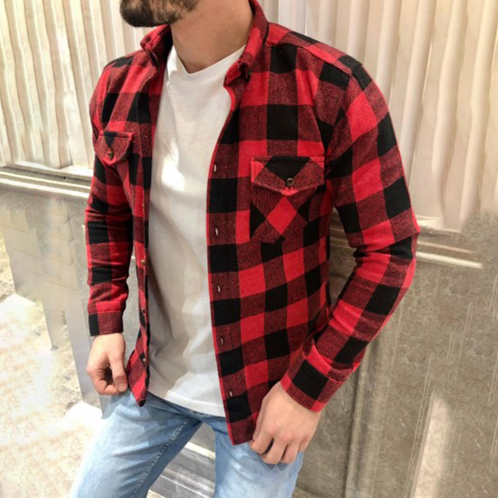 (Отличный дом)Мужская повседневная мода в клетку с принтом, свободная толстовка с длинным рукавом, рубашка, топ, блузка XL красный
(Отличный дом)Мужская повседневная мода в клетку с принтом, свободная толстовка с длинным рукавом, рубашка, топ, блузка XL красный