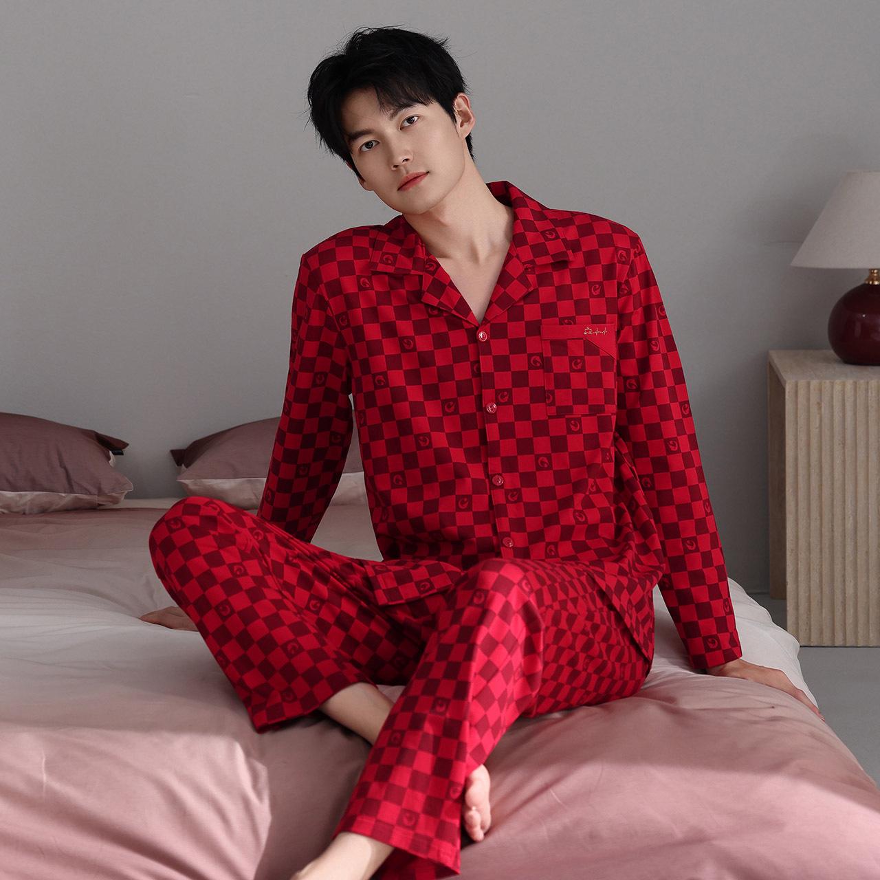 Мужской пижамный комплект с длинным рукавом из лайкры и хлопка - Осенняя повседневная высококачественная молодежная домашняя одежда L (Height 165-170cm, Weight 120-140lbs)
Мужской пижамный комплект с длинным рукавом из лайкры и хлопка - Осенняя повседневная высококачественная молодежная домашняя одежда L (Height 165-170cm, Weight 120-140lbs)