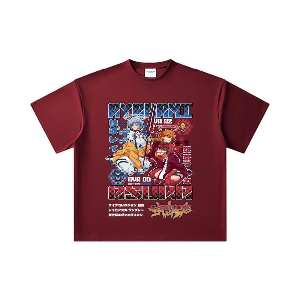 260 GSM Double Yarn 32 Count 100% Cotton Evangelion V2 Asuka Rei Print Unisex Heavy Cotton T Shirt 2XL вина червоного кольору
260 GSM Double Yarn 32 Count 100% Cotton Evangelion V2 Asuka Rei Print Unisex Heavy Cotton T Shirt 2XL вина червоного кольору