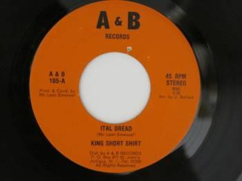 7inch Record KING SHORT SHIRT Ital Dread AB105 A B Records Jamaica Reggae Ska Dub Used
7inch Record KING SHORT SHIRT Ital Dread AB105 A B Records Jamaica Reggae Ska Dub Used