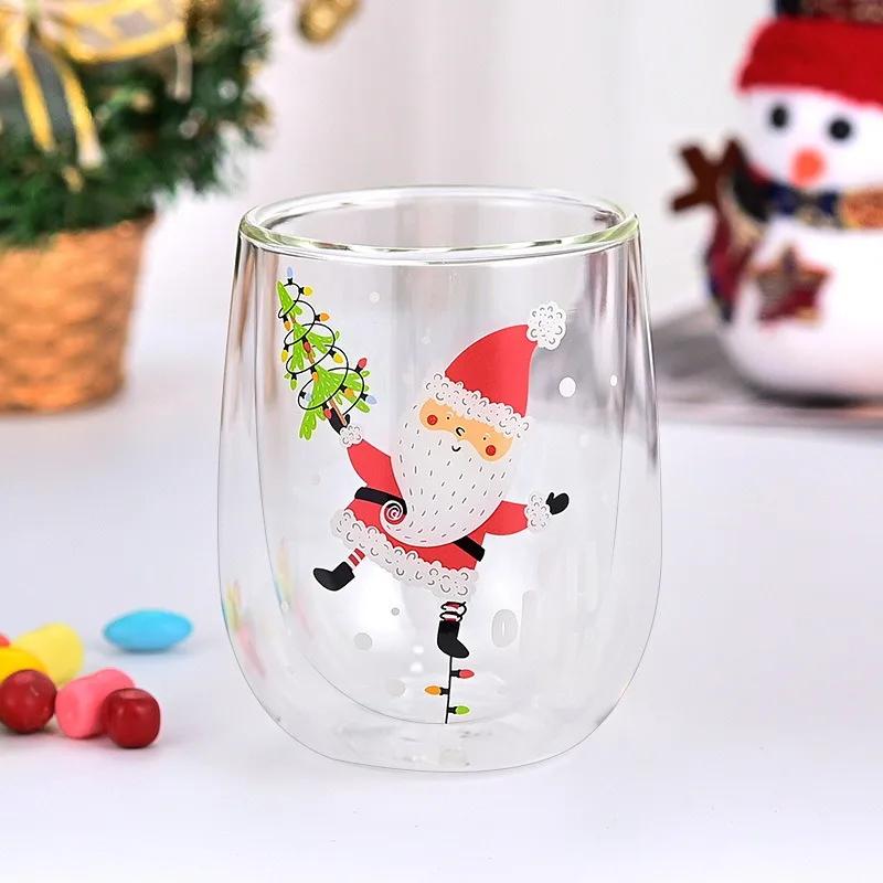 Christmas-themed Glass Cup Heat-resistant Double Wall Glass Cup Home Drinkware Santa Claus Pattern Water Cup for Christmas Gifts 300ML
Christmas-themed Glass Cup Heat-resistant Double Wall Glass Cup Home Drinkware Santa Claus Pattern Water Cup for Christmas Gifts 300ML