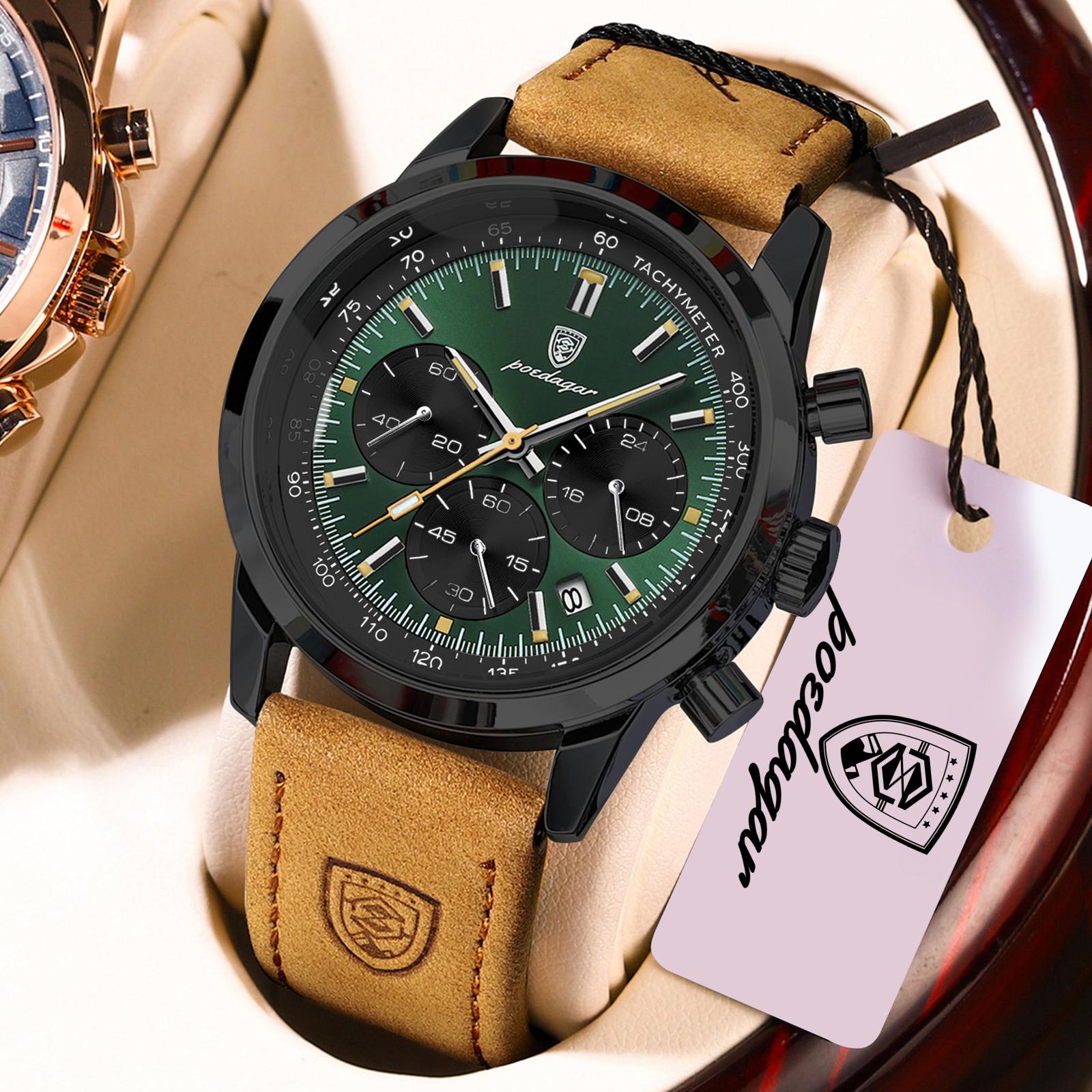 POEDAGAR Fashion Men Watch Waterproof Luminous Chronograph Military Clock Leather Luxury Quartz Elegant Watches Reloj чёрный/зелёный
POEDAGAR Fashion Men Watch Waterproof Luminous Chronograph Military Clock Leather Luxury Quartz Elegant Watches Reloj чёрный/зелёный