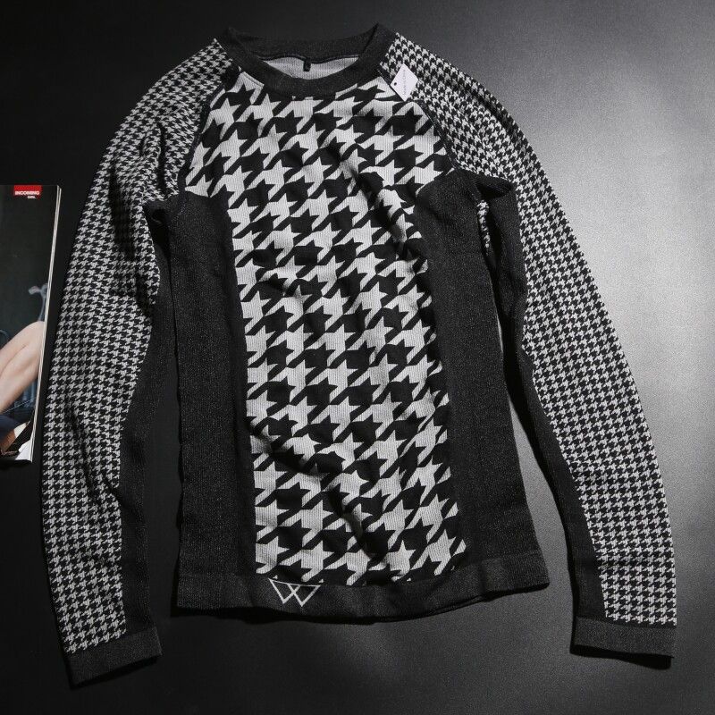 European and American Orders! Houndstooth Sports Long Sleeves Women s Tight Breathable Quick-Drying Running Workout Clothes Yoga Training Top Autumn Chidori Black S
European and American Orders! Houndstooth Sports Long Sleeves Women s Tight Breathable Quick-Drying Running Workout Clothes Yoga Training Top Autumn Chidori Black S