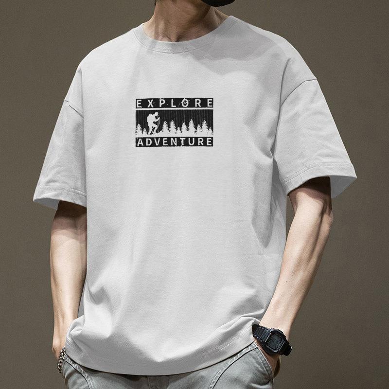 Cotton Short Sleeved Men s Summer T-shirt Trendy Letter Five Quarter Sleeve T-shirt Loose Oversized Summer S
Cotton Short Sleeved Men s Summer T-shirt Trendy Letter Five Quarter Sleeve T-shirt Loose Oversized Summer S