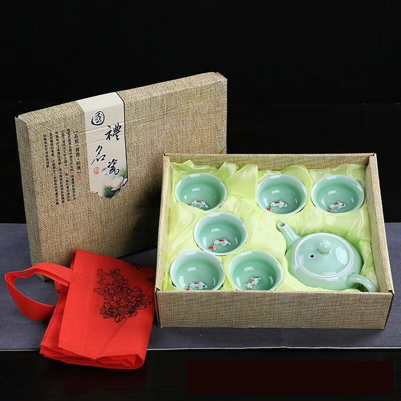 Xunyi Celadon Carp Ceramic Tea Set
Xunyi Celadon Carp Ceramic Tea Set