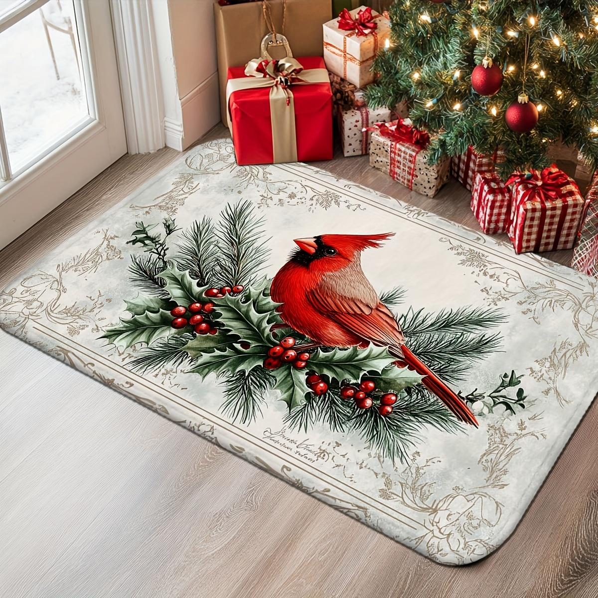 Christmas Cardinal Bird Doormat, Pine Branches Holly Berries Rug, Non-Slip Absorbent Polyester Door Carpet for Holidays 40x60cm
Christmas Cardinal Bird Doormat, Pine Branches Holly Berries Rug, Non-Slip Absorbent Polyester Door Carpet for Holidays 40x60cm