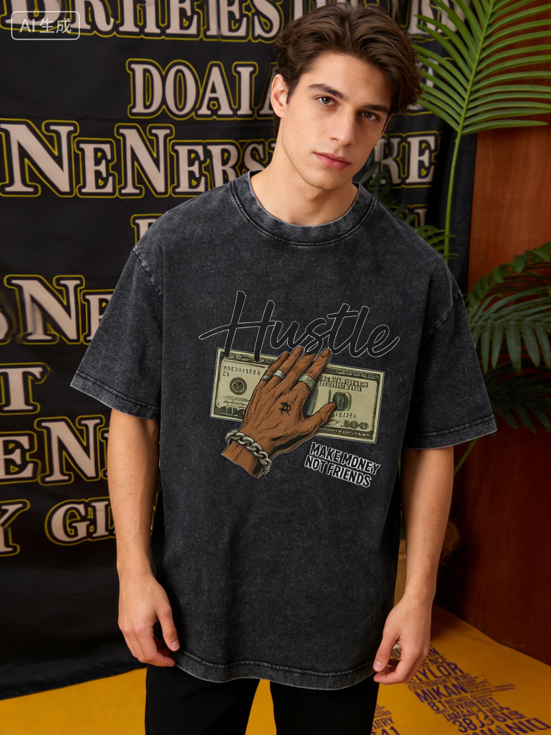 Summer Mens Make Money Rather Than Make Friends Struggle Pattern Tshirt Retro Washed Street Wear Trend Street Fashion Cotton S
Summer Mens Make Money Rather Than Make Friends Struggle Pattern Tshirt Retro Washed Street Wear Trend Street Fashion Cotton S